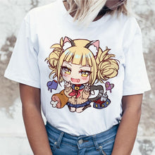 Load image into Gallery viewer, Ahegao Cartoon T Shirt Women Harajuku Academia Anime T-shirt Funny Hentai Himiko Toga Print Tshirt Top Tees Female Clothes