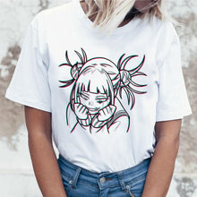 Load image into Gallery viewer, Ahegao Cartoon T Shirt Women Harajuku Academia Anime T-shirt Funny Hentai Himiko Toga Print Tshirt Top Tees Female Clothes