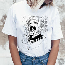 Load image into Gallery viewer, Ahegao Cartoon T Shirt Women Harajuku Academia Anime T-shirt Funny Hentai Himiko Toga Print Tshirt Top Tees Female Clothes