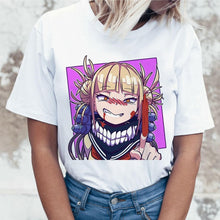 Load image into Gallery viewer, Ahegao Cartoon T Shirt Women Harajuku Academia Anime T-shirt Funny Hentai Himiko Toga Print Tshirt Top Tees Female Clothes