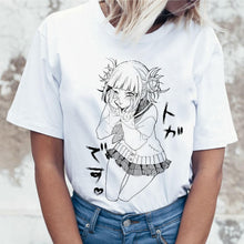 Load image into Gallery viewer, Ahegao Cartoon T Shirt Women Harajuku Academia Anime T-shirt Funny Hentai Himiko Toga Print Tshirt Top Tees Female Clothes