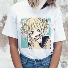 Load image into Gallery viewer, Ahegao Cartoon T Shirt Women Harajuku Academia Anime T-shirt Funny Hentai Himiko Toga Print Tshirt Top Tees Female Clothes