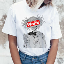 Load image into Gallery viewer, Ahegao Cartoon T Shirt Women Harajuku Academia Anime T-shirt Funny Hentai Himiko Toga Print Tshirt Top Tees Female Clothes