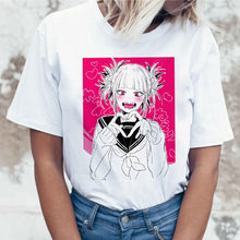 Load image into Gallery viewer, Ahegao Cartoon T Shirt Women Harajuku Academia Anime T-shirt Funny Hentai Himiko Toga Print Tshirt Top Tees Female Clothes