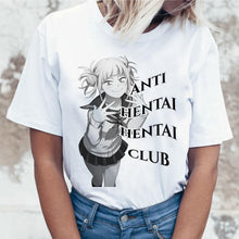 Load image into Gallery viewer, Ahegao Cartoon T Shirt Women Harajuku Academia Anime T-shirt Funny Hentai Himiko Toga Print Tshirt Top Tees Female Clothes