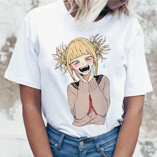 Load image into Gallery viewer, Ahegao Cartoon T Shirt Women Harajuku Academia Anime T-shirt Funny Hentai Himiko Toga Print Tshirt Top Tees Female Clothes