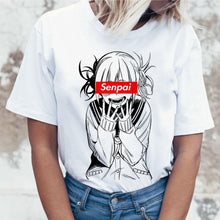 Load image into Gallery viewer, Ahegao Cartoon T Shirt Women Harajuku Academia Anime T-shirt Funny Hentai Himiko Toga Print Tshirt Top Tees Female Clothes