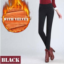 Load image into Gallery viewer, WKOUD S-4XL Lady Casual Leggings Winter Warm Velvet Thicken Leggings High Waist Pants Women Snow Hot leggings Bootcuts P8668
